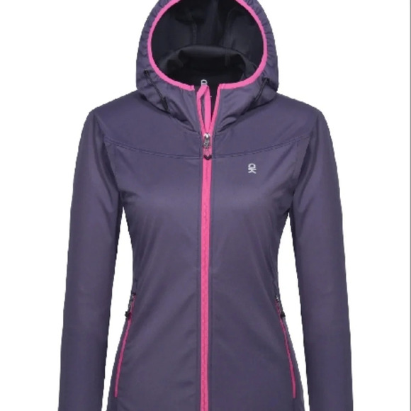 LITTLE DONKEY ANDY WATER RESISTANT OUTDOOR HIKING LADIES PURPLE ZIP UP JACKET - Picture 1 of 9